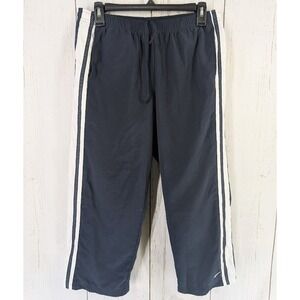 Under Armour Size Medium Dark Blue White Stripe Active Windbreaker Crop‎ Pants
